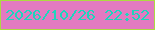文字の大きさ：5、枠の色：acda42、背景の色：e27ac1、文字の色：1dd5bc 無料ブログパーツのブログ時計