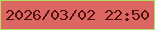 文字の大きさ：2、枠の色：ace05d、背景の色：dc6661、文字の色：501312 無料ブログパーツのブログ時計
