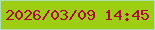 文字の大きさ：1、枠の色：ace0b3、背景の色：9ece13、文字の色：af0737 無料ブログパーツのブログ時計