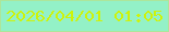 文字の大きさ：4、枠の色：ace69b、背景の色：93f1c7、文字の色：cdf30b 無料ブログパーツのブログ時計