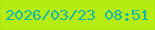 文字の大きさ：4、枠の色：ace715、背景の色：b5ed10、文字の色：0fb8aa 無料ブログパーツのブログ時計