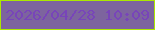 文字の大きさ：4、枠の色：ace801、背景の色：7d649e、文字の色：7845b9 無料ブログパーツのブログ時計
