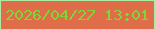文字の大きさ：1、枠の色：aceaa3、背景の色：df6d4a、文字の色：7fd735 無料ブログパーツのブログ時計