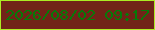 文字の大きさ：4、枠の色：acec24、背景の色：712418、文字の色：077a08 無料ブログパーツのブログ時計