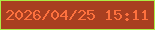 文字の大きさ：1、枠の色：acec45、背景の色：a83f20、文字の色：fd713e 無料ブログパーツのブログ時計