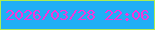 文字の大きさ：3、枠の色：aced52、背景の色：20aff6、文字の色：f636d9 無料ブログパーツのブログ時計