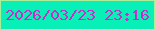 文字の大きさ：5、枠の色：aced97、背景の色：08efb7、文字の色：c82fc6 無料ブログパーツのブログ時計