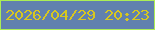文字の大きさ：1、枠の色：acee55、背景の色：6181ae、文字の色：d7c71f 無料ブログパーツのブログ時計