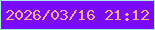 文字の大きさ：2、枠の色：acefdc、背景の色：790afd、文字の色：f7ac8c 無料ブログパーツのブログ時計