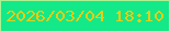 文字の大きさ：4、枠の色：acf092、背景の色：13e989、文字の色：eacd12 無料ブログパーツのブログ時計