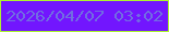 文字の大きさ：5、枠の色：acf32f、背景の色：7216fe、文字の色：716de1 無料ブログパーツのブログ時計