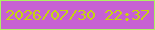 文字の大きさ：5、枠の色：acf361、背景の色：c761d2、文字の色：c6d50d 無料ブログパーツのブログ時計