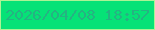 文字の大きさ：1、枠の色：acf395、背景の色：06e277、文字の色：25b382 無料ブログパーツのブログ時計