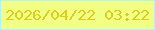 文字の大きさ：3、枠の色：acf5fe、背景の色：f1ff85、文字の色：dbcd1b 無料ブログパーツのブログ時計