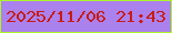 文字の大きさ：2、枠の色：acf626、背景の色：ab81ee、文字の色：c51c15 無料ブログパーツのブログ時計