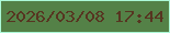 文字の大きさ：2、枠の色：acf8d7、背景の色：548147、文字の色：573521 無料ブログパーツのブログ時計