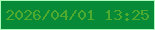 文字の大きさ：2、枠の色：acf9be、背景の色：068a38、文字の色：4fab30 無料ブログパーツのブログ時計