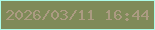 文字の大きさ：2、枠の色：acfbe7、背景の色：7f8a58、文字の色：ab9b81 無料ブログパーツのブログ時計
