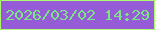 文字の大きさ：1、枠の色：acfc6e、背景の色：965bd7、文字の色：7be585 無料ブログパーツのブログ時計