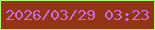 文字の大きさ：4、枠の色：acfc77、背景の色：933416、文字の色：cc6dd7 無料ブログパーツのブログ時計