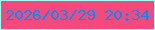 文字の大きさ：5、枠の色：acfcf6、背景の色：f5497b、文字の色：0788f8 無料ブログパーツのブログ時計
