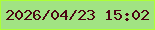 文字の大きさ：4、枠の色：acff35、背景の色：a1e383、文字の色：4c0513 無料ブログパーツのブログ時計