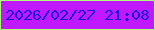 文字の大きさ：1、枠の色：acff7b、背景の色：c119ff、文字の色：1a13e9 無料ブログパーツのブログ時計