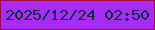 文字の大きさ：2、枠の色：ad0142、背景の色：a62bfd、文字の色：033338 無料ブログパーツのブログ時計