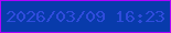 文字の大きさ：3、枠の色：ad03fc、背景の色：083bab、文字の色：304cdc 無料ブログパーツのブログ時計