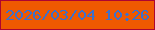 文字の大きさ：3、枠の色：ad0431、背景の色：ef5901、文字の色：3d70cb 無料ブログパーツのブログ時計