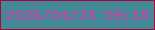 文字の大きさ：2、枠の色：ad043c、背景の色：448996、文字の色：c945a9 無料ブログパーツのブログ時計