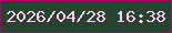 文字の大きさ：2、枠の色：ad056d、背景の色：26432d、文字の色：ffcaed 無料ブログパーツのブログ時計