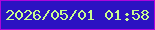 文字の大きさ：3、枠の色：ad05da、背景の色：2b12c2、文字の色：c8fc90 無料ブログパーツのブログ時計