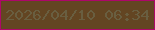 文字の大きさ：4、枠の色：ad0769、背景の色：634522、文字の色：695e40 無料ブログパーツのブログ時計