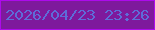 文字の大きさ：2、枠の色：ad0aec、背景の色：7e199c、文字の色：5e6cd8 無料ブログパーツのブログ時計