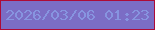 文字の大きさ：4、枠の色：ad0b37、背景の色：7b6dc5、文字の色：8794e0 無料ブログパーツのブログ時計