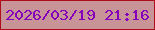 文字の大きさ：1、枠の色：ad0d1a、背景の色：c99497、文字の色：8502ba 無料ブログパーツのブログ時計