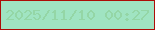 文字の大きさ：4、枠の色：ad0e08、背景の色：a0e4c2、文字の色：94d6a6 無料ブログパーツのブログ時計