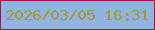 文字の大きさ：1、枠の色：ad1145、背景の色：8eb4df、文字の色：ac952e 無料ブログパーツのブログ時計