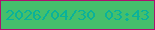 文字の大きさ：3、枠の色：ad116f、背景の色：45bf6c、文字の色：0ab29a 無料ブログパーツのブログ時計