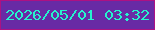 文字の大きさ：1、枠の色：ad1183、背景の色：682aa5、文字の色：26f3cd 無料ブログパーツのブログ時計