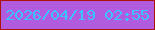 文字の大きさ：3、枠の色：ad120b、背景の色：b15cde、文字の色：3ac3fe 無料ブログパーツのブログ時計