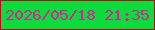 文字の大きさ：5、枠の色：ad1216、背景の色：0bdc3c、文字の色：d02698 無料ブログパーツのブログ時計