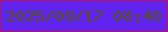 文字の大きさ：5、枠の色：ad1362、背景の色：6024ee、文字の色：565414 無料ブログパーツのブログ時計