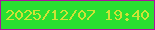 文字の大きさ：1、枠の色：ad139e、背景の色：2adf31、文字の色：cee236 無料ブログパーツのブログ時計