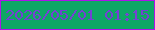 文字の大きさ：3、枠の色：ad13e9、背景の色：0ea765、文字の色：7540d4 無料ブログパーツのブログ時計