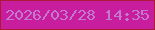 文字の大きさ：5、枠の色：ad193b、背景の色：c81d9c、文字の色：c279cf 無料ブログパーツのブログ時計