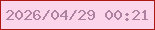 文字の大きさ：1、枠の色：ad1a15、背景の色：fbd5e9、文字の色：ae81a1 無料ブログパーツのブログ時計