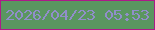 文字の大きさ：5、枠の色：ad1a88、背景の色：5a9660、文字の色：908eca 無料ブログパーツのブログ時計