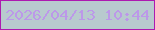 文字の大きさ：3、枠の色：ad1ab0、背景の色：b8cace、文字の色：bc98e9 無料ブログパーツのブログ時計